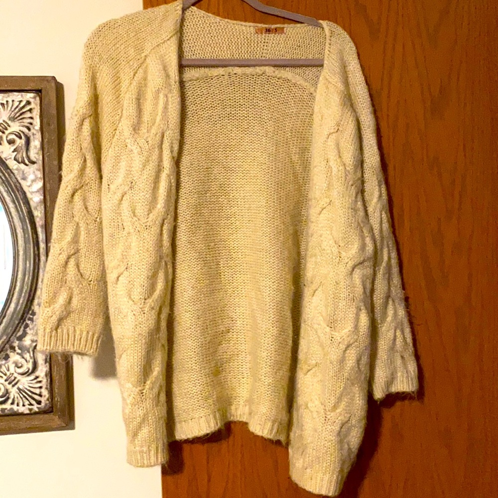 Eggshell knitted cardigan